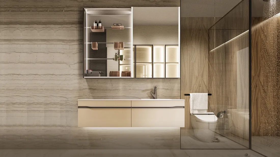 Bathroom Vanity design by OPPEIN Delhi NCR